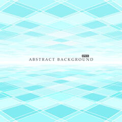 Aufkleber - Abstract futuristic background with perspective. Blue and turquoise tile floor copy space - geometric digital gradient design. Modern banner, poster or presentation template