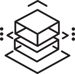 Poster - Geometric, abstract design featuring overlapping rectangular shapes and arrows, suggesting movement or transformation. minimalist style and monochrome color scheme create modern, sleek appearance