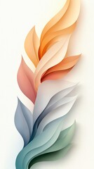 Poster - Pastel Rainbow Lines Cascading Down in a Vertical Design