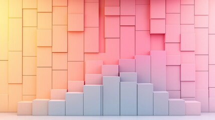 Leinwandbilder - Pastel Rectangles Stacking Abstract Background
