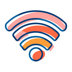 Poster - Wifi signal icon, pastel colors, for app design