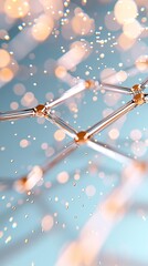 Poster - Futuristic Hexagonal Network Background with Gold Connections