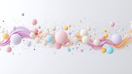 Poster - Pastel Spheres Floating Above Gradient Background