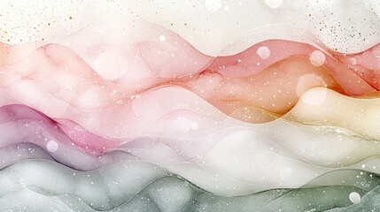 Poster - Abstract Pastel Pink and Green Fluid Wave Background