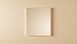 © Andrei - Modern square mirror with wooden frame on beige wall