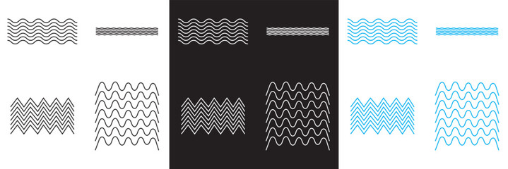 Aufkleber - Wave ornament pattern. Wavy zigzag lines. Wave thin line background.  Vector for websites, mobile interfaces, presentations, banner, visual branding etc. EPS 10