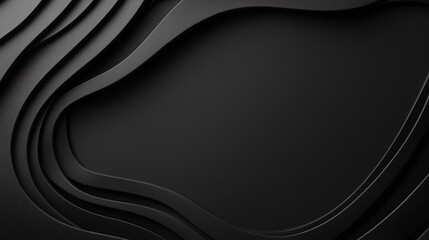 Poster - Glossy Black Surface with Sharp Vertical Light and Wave Pattern