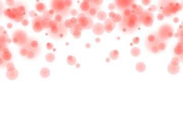 Wall Mural - Red bokeh shining effect. Bokeh light glowing on transparent background. Blurred bokeh for festive decoration, poster, greeting, card, celebration design elements. PNG