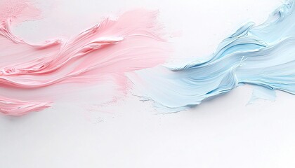 Poster - Abstract Pink And Blue Paint Swirls On White Background