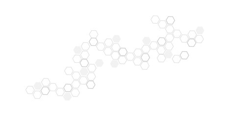 Wall Mural - Minimalist High-Tech Concept Featuring a Seamless White and Grey Hexagon Grid Pattern, Perfect for Backgrounds, Web Design, and Innovative Digital Illustrations	