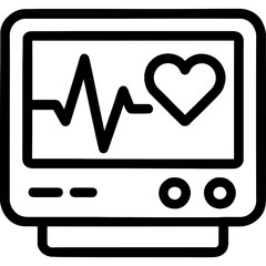 Fototapete - Minimal heart monitor vector icon