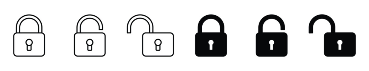 Poster - Lock icon set simple design , stock vector 