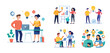 © MarufIslam - Illustration of two people sharing ideas. Teamwork and idea sharing concept. Flat style design