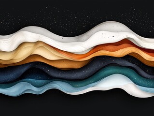Poster - Abstract Wavy Background with Earth Tones and Glitter