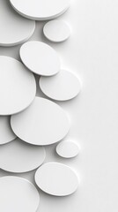Poster - Abstract White Circles on Gray Textured Background