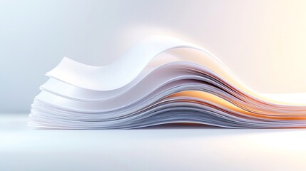 Poster - Abstract White Paper Sheets Floating in Bright Light