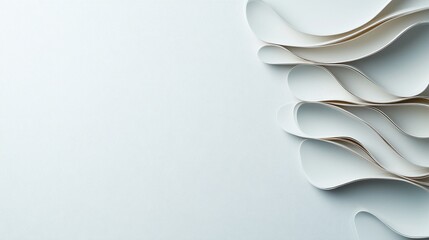 Poster - Abstract White Paper Texture Background with Folded Layers and Subtle Shadows
