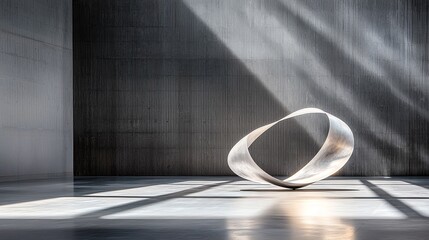 Poster - Abstract White Sculpture Against Black Background