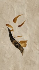 Poster - Artistic depiction of a face with abstract elements on a textured background showcasing creative expression