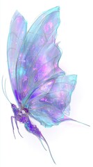 Poster - Colorful butterfly with iridescent wings showcasing vibrant hues and delicate details in a whimsical design