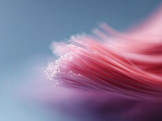 Poster - closeup of delicate pink fibers, suggesting softness, technology, or connection.