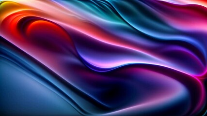 Wall Mural - Abstract vibrant waves of rich thick liquid paint ink. The colors vary from vibrant pinks and reds to cooler blues and purple. Loop animation, seamless endless footage.
