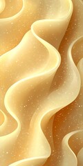 Poster - Abstract golden waves with a smooth, flowing texture, creating a soothing and elegant background. The soft curves and hints of sparkle evoke a sense of calm and luxury.