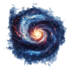 Wall Mural - Spiral galaxy with glowing core and vast cosmic dust