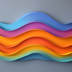 Poster - Colorful waves of blue, purple, orange, and yellow create an eye-catching abstract design, perfect for modern decor or creative projects.