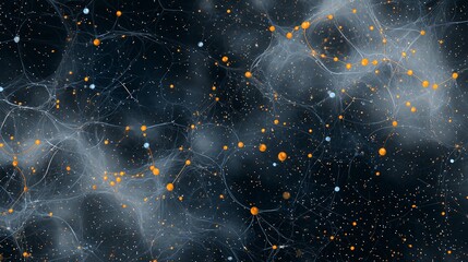 Poster - Intricate Glowing Network Abstract Background