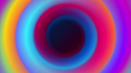Poster - Abstract animated background with spinning smooth concentric circles in vibrant and colorful gradient tones, creating dynamic vortex motion for ads, creative digital design, or sales presentation