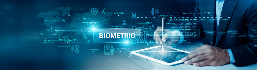 Poster - Biometric systems enhance security using fingerprint, facial, iris recognition, and voice patterns, enabling accurate identification, access control, and seamless authentication processes.