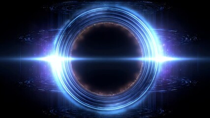 Wall Mural - Abstract cosmic vortex with glowing rings and light flares, set against a dark background, ideal for digital art