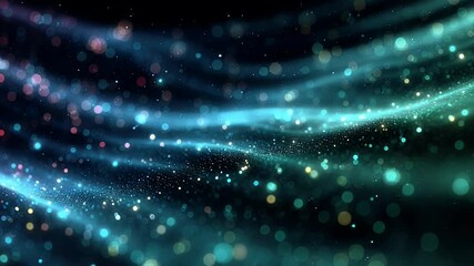 Wall Mural - abstract digital background with flowing waves of colorful light particles creating a mesmerizing ef