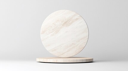 Poster - Beige Marble Circle on a Platform