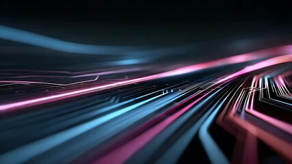 Wall Mural - abstract digital lines and patterns in vibrant colors creating a dynamic background for technology t