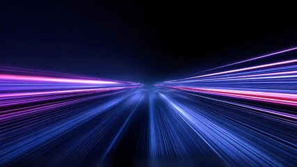 Wall Mural - abstract light trails create a dynamic sense of speed in a dark urban environment at night