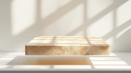 Poster - Beige Stone Pedestal Platform With Light And Shadow