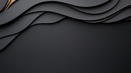 Poster - Black and Charcoal Overlapping Wave Pattern Background