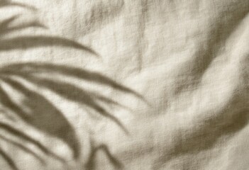 Poster - Light beige fabric with visible texture and soft, flowing wrinkles, Minimalist home decor.