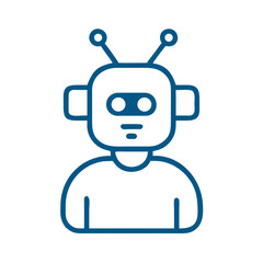 Poster - Cartoon robot character illustration with antennas and facial features  