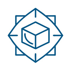 Fototapete - Augmented reality icon featuring a 3D cube on a background design  