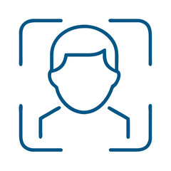 Poster - Simple outline of human face with scanning frame design  