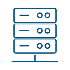 Aufkleber - Server tower illustration in simple line art design  