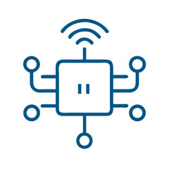 Aufkleber - Smart chip with wireless connections and digital circuit design  