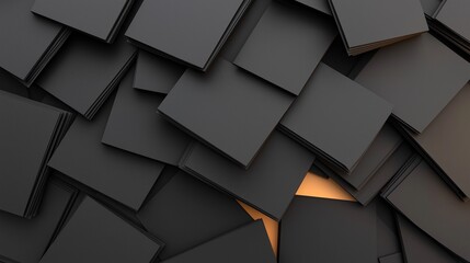 Poster - Black Paper Sheets Arranged Over Glowing White Background