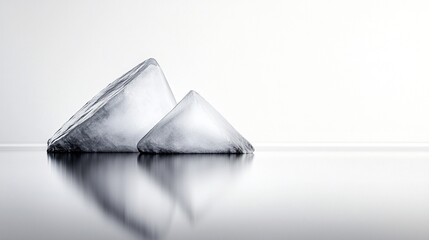 Poster - Minimalist Abstract Ice Cubes Reflection Still Life