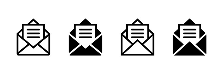 Aufkleber - open mail check mark icon sign vector. digital mail notification concept. envelope sign symbol