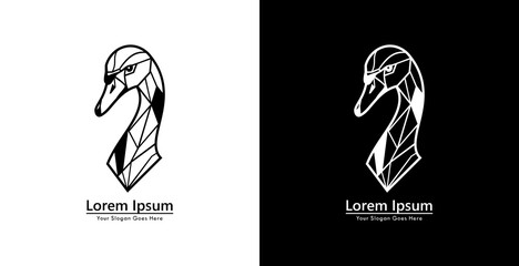 Aufkleber - Swan head logo design with modern geometric style