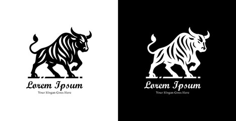 Aufkleber - Bull logo design with modern tribal style